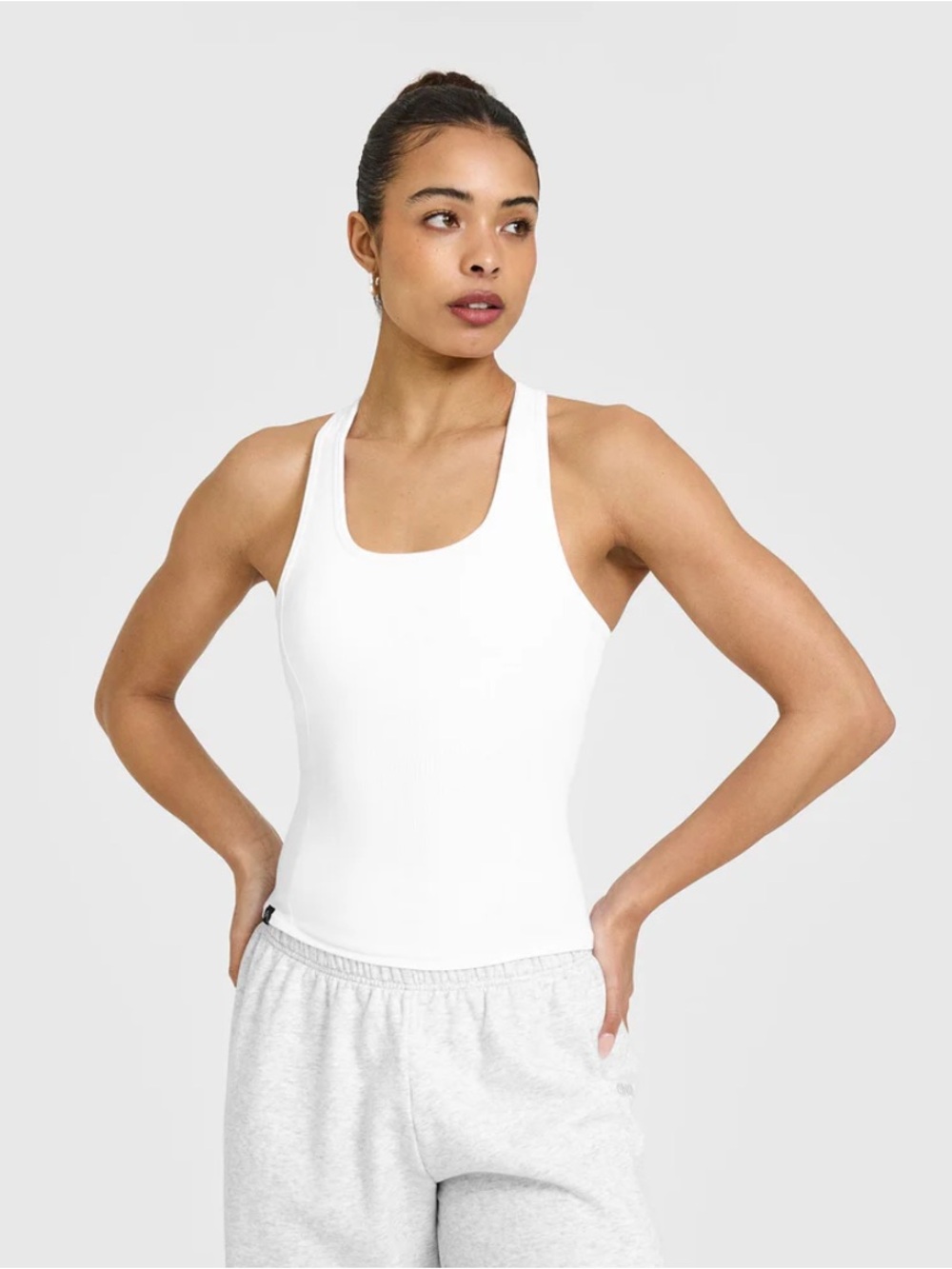 Oner Active MELLOW™ RIB SCOOP NECK TANK TOP WITH BUILT IN BRA SHELF
